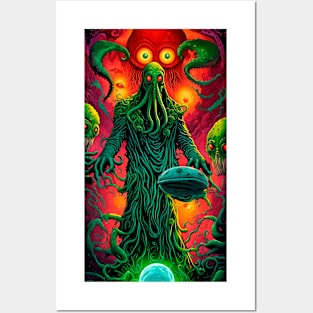 Lovecraftian monster pulp art design Posters and Art